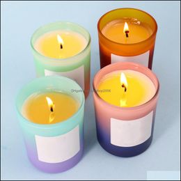 Vela perfumada Fragancias para el hogar Decoración Velas de jardín Soporte de vidrio Planta natural Aceite esencial Cera de soja D Dhocn