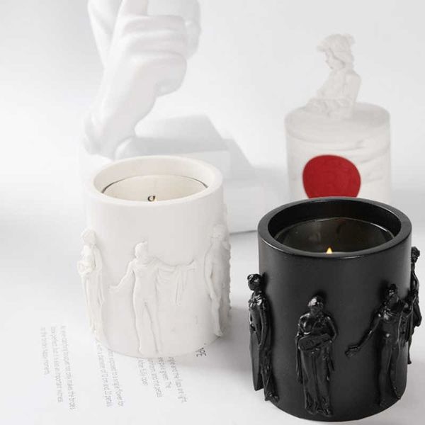 Bougie parfumée sans fumée livraison gratuite bougies parfumées Sculpture de luxe ornements décoration de la maison bougie d'aromathérapie verre parfumé tasse à thé cadeau Z0418