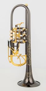 Schagerl Bb Trompet Draaiventiel Type B Plat Messing Zwart Nikkel Gouden sleutel Professionele trompetmuziekinstrumenten