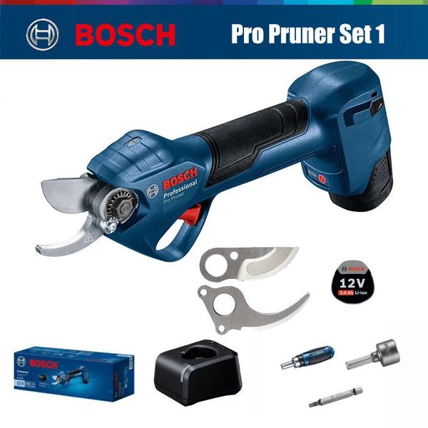 Scharen Bosch Tijeras eléctricas 12V Pro Pruner Tijeras de podar inalámbricas Tijeras para ramas Tijeras de corte eléctrico Herramienta eléctrica con un par de cuchillas