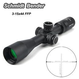 Schmidt Bender 3-15x44 FFP Nieuwe Hight Quality Tactical Hunting Riflescope Glas Geëtst Richtkruis Anti-shock Scope Verlichte