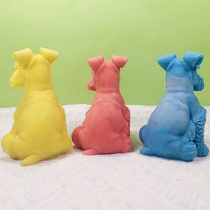 Schnauzer Silicone Candle Mold Animal Dog Soap Hars schilderen Pleister maken Leuke puppy chocolade huisdier verjaardagstaart decor cadeau