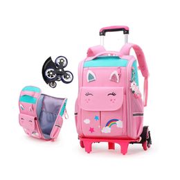 Schooltas Student Rollende rugzakken met hoge capaciteit Kindertrolley Tas op wielen Kinderrugzakwielen 231229