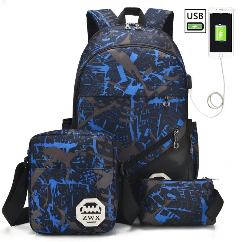 Sacos escolares 1 peça conjunto de saco de estudante médio moda tendência júnior faculdade mochila lazer meninos mochilas crianças à prova d'água