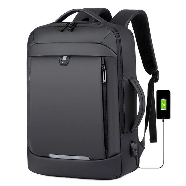 Sacs d'école 17 pouces ordinateurs portables d'entreprise sac à dos étanche cahier pour hommes sac de livre scolaire extensible multifonction USB charge homme sacs à dos 230927