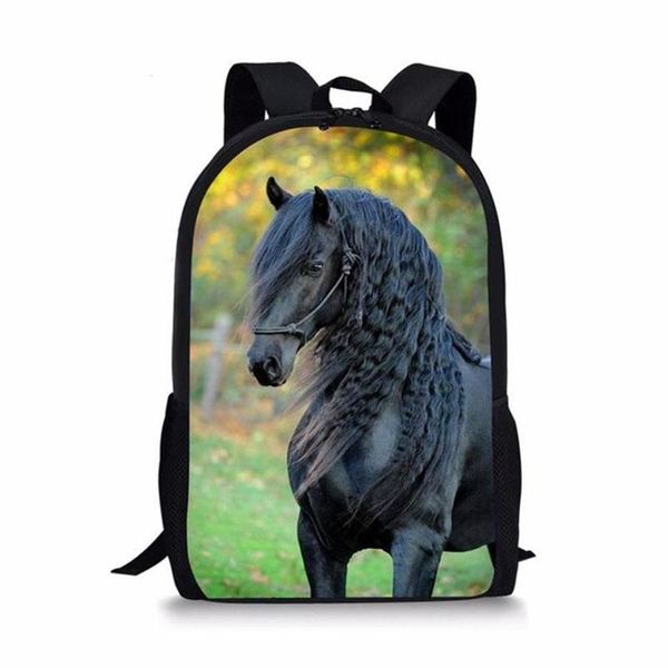 Sacs d'école 2021 Fashion Horse 3D Imprimer pour adolescent garçons filles primaire enfants sac à dos étudiant livre sac cartable Mochila Infantil282t