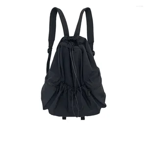 Sacs d'école 2023 Sac en nylon pour femmes Sac à dos pour jeunes avec cordon de serrage Style Preppy coréen moyen Dames Épaule Vente complète