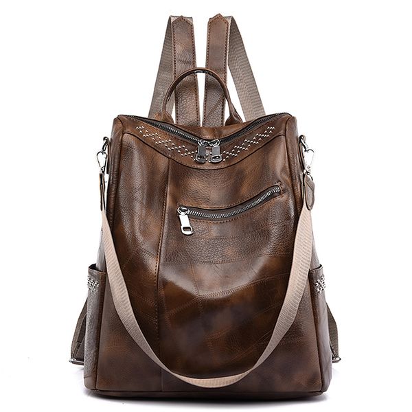 Sacs d'école 2023 tendance en cuir PU souple femmes sac à dos de luxe sacs à main femme livre sac grande capacité voyage sac à dos épaule 230331