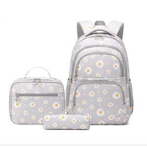 Schooltassen 3 Stuks Set Tas Voor Meisjes Kinderen Rugzak Schooltassen Tiener Lunchbox Kind Met Etui Kids 2023 Zwart 230724