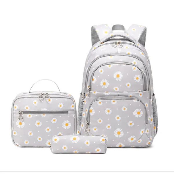 Bolsas escolares 3 piezas Bolsa para niñas Mochila para niños Mochilas escolares Lonchera para adolescentes Niño con estuche para lápices Niños 2023 Negro 231005