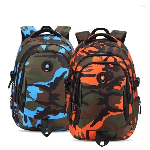 Bolsas escolares 3 tamaños Camuflaje Nylon impermeable para niñas Niños Mochila ortopédica para niños Bolsa para niños Grado 1 - 6 Mochila Escolar