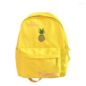 Sacs d'école 30 PCS/LOT haute capacité décontracté toile femmes sac à dos mignon dessin animé fruits oiseau broderie fille étudiant épaule