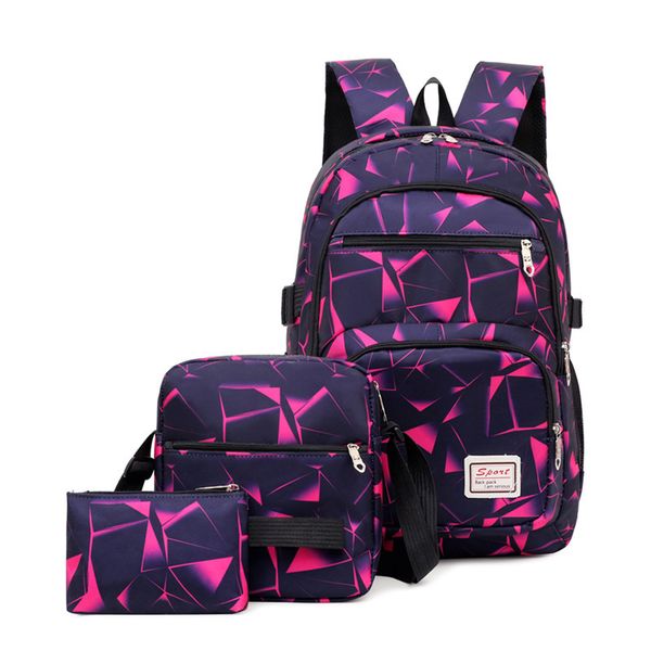 Sacs d'école 3pcsset sacs à dos pour hommes sacs de lycée pour femmes garçons une épaule grand étudiant sac de voyage hommes école sac à dos mochila 230729