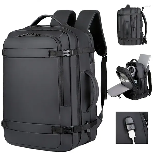 Bolsas escolares 40L expandible mochila USB mochila a gran capacidad Vuelo aprobado para el hombre Imploudreña de 17 pulgadas de 17 pulgadas