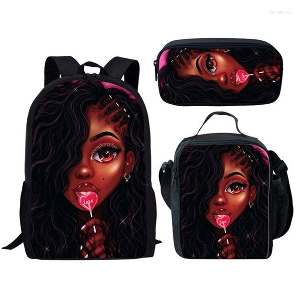 Mochilas escolares ADVOCATOR para niñas y mujeres, bonitas mochilas con estampado de chica afroamericana, conjunto de Mochila para adolescentes, Mochila de moda