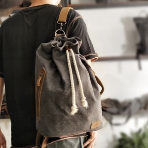 Bolsas escolares Mochila de lona americana Bolsa de hombro Yuan Tong Bao Vintage Deportes Gimnasio Viaje Cubo Hombres 230728