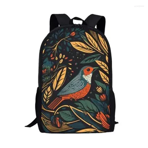 Mochilas escolares con estampado de pájaros y animales para niños, bolso para niños, libro para estudiantes, mochila de almacenamiento informal diario para niños y niñas