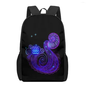 Sacs d'école Art 12 Constellations 3D Print Backpack for Boys Girls Girls Teenage Kids Book Bag Sac Casual épaule grande capacité