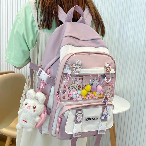 Sacs d'école Sac à dos pour adolescentes filles Preppy Sac Kawaii Nylon femmes mignon Mochila Feminina Pack Sac