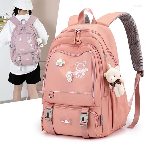 Mochilas escolares Mochila de gran capacidad Coreana INS Estudiante medio Ocio Campus Simple Multi Pocket Computer Travel Bookbag