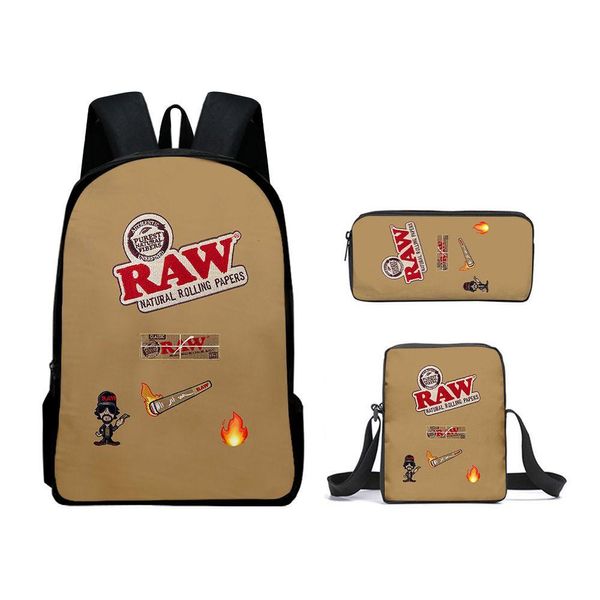 Bolsas escolares Mochilas 3 unids Papel de liar natural Mochila de cigarro Hombres Oxford Impermeable Tabaco Streetwear Mujeres Portátil Viaje Drop de DHW3G