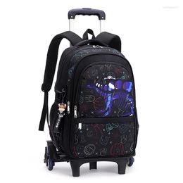 Schooltassen Bag Troll Children Graphics Mochila Kid's zakdoek met een wiel trolley koffer voor meisjes heren voor meisjes