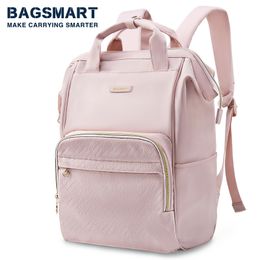 School Tassen Bagsmart Brand 50l grote capaciteit Laptop Rugzak Waterdichte vrouwen Men Travel zakelijke tas Rugzakken Pink Black School Backpack 230309