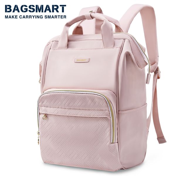 Sacs d'école BAGSMART Marque 50L Grande Capacité Sac À Dos Pour Ordinateur Portable Étanche Femmes Hommes Voyage Sac D'affaires Sacs À Dos Rose Noir École Sac À Dos 230309