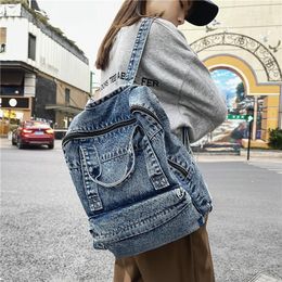 Schultaschen, Buchrucksack, Designer-Damen-Reiserucksack mit großer Kapazität, lässiger Denim-Laptop-Studentenrucksack, Retro-Rucksäcke