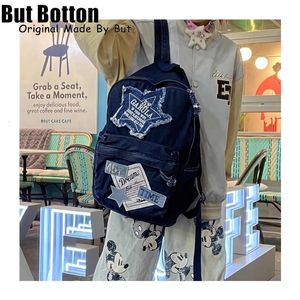 Sacs d'école Garçon Hommes Grande capacité sac à dos cartable étudiant Gothique punk Y2K fille harajuku sous-culture femme Streetwear denim sac d'ordinateur 230729