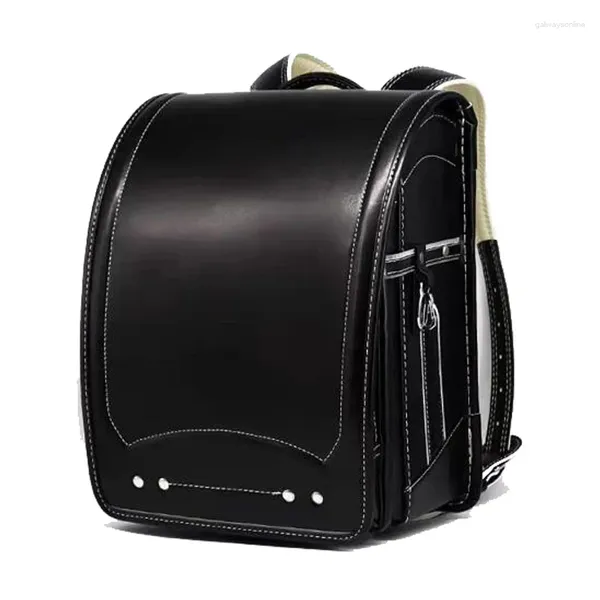 Mochilas escolares, mochila de marca para niños, impermeable, de cuero PU, para adolescentes y niños, mochilas japonesas con solapa y hebilla de Metal