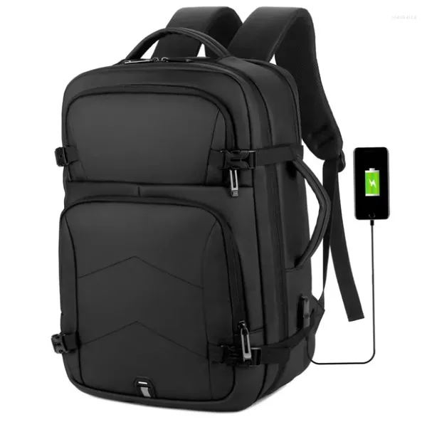 Sacs d'école Business Travel Sac à dos ordinateur portable de 17 pouces pour hommes Grands sacs à dos en nylon imperméables Multifonction USB Charges pour hommes