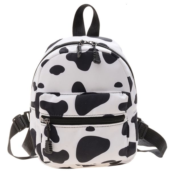 Sacs d'école Papillons Mini Sac À Dos Femmes Filles Animal Vache Imprimer Double Fermeture À Glissière De Mode En Nylon Mignon Sangle Réglable En Plein Air Voyage Cadeau 230629