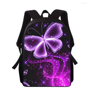 School Bags Butterfly Blue Painting Aquaror 16 