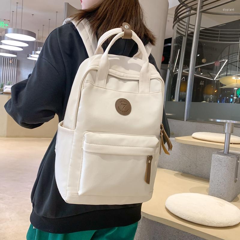 Okul çantaları tuval backpack kadın 2023 öğrenci omuz çantası büyük kapasite kadınlar için gündelik