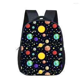 Schooltassen Cartoon Planeet Print 12Inch Voor Kleine Kinderen Jongens Meisjes Boekentas Voorschoolse Rugzakken Kleine Kinderen Boekentas Mochila