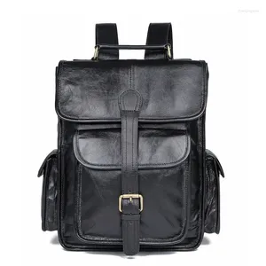 Sacs d'école sac à dos en cuir décontracté pour hommes Bagpack masculin Baggack de voyage sac à dos garçons sac d'ordinateur portable Antift ordinateur