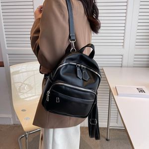 Sacs d'école Femmes décontractées sac à dos Petite femme loison Pu en cuir étudiant école sac à dos packpack épaule noire