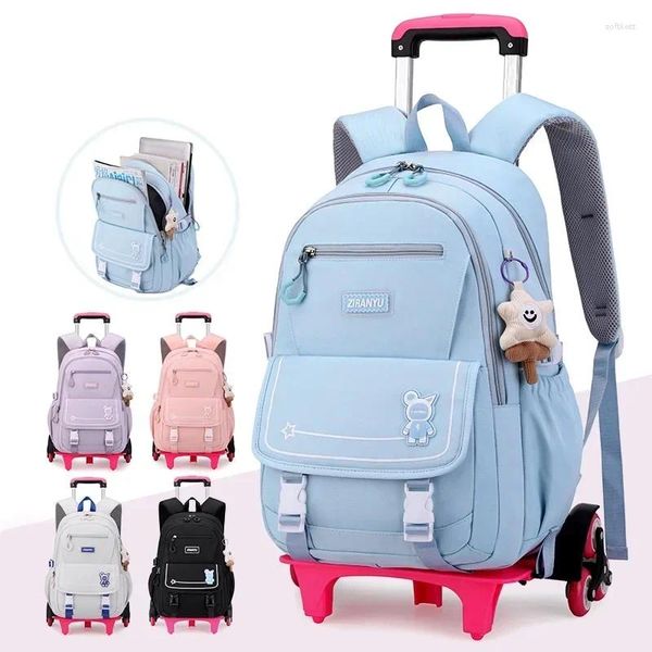 Bolsas escolares mochila para niños con ruedas Estudiantes para chicas bolsas de tranvía mochila con ruedas lindas mochilas con ruedas