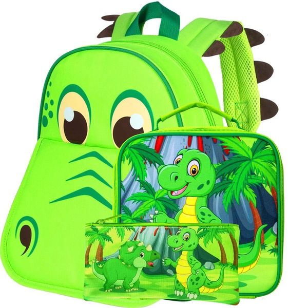 Sacs d'école sac à dos pour enfants dinosaure sac à dos préscolaire pour enfants et boîte à lunch 12 pouces mignon dessin animé animal sac à dos 230724