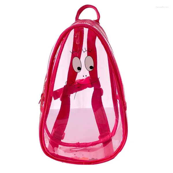 Mochilas escolares Mochila de dibujos animados para niños, Mochila escolar de gelatina transparente de plástico para hombres y mujeres, Mochila Escolar