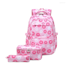 Schooltassen Children's Schoolbags Lunch Set Leuke waterdichte rugzakken voor basisstudenten Girls jongens Kawaii Kids schouder