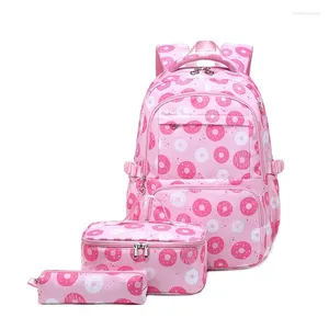 Sacs d'école sacs d'études pour enfants ensembles de repas mignons imperméables pour les élèves du primaire filles garçons kawaii enfants épaule