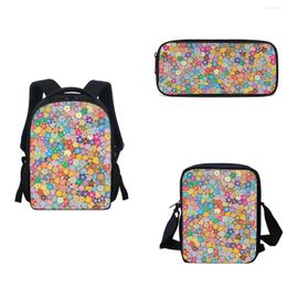 Bolsas escolares Bolso de estampado de flores clásicos para niños Anding 3 CAPACA DE CAÑO Alta calidad en la mochila de libros de libros primarios Pen a hombro