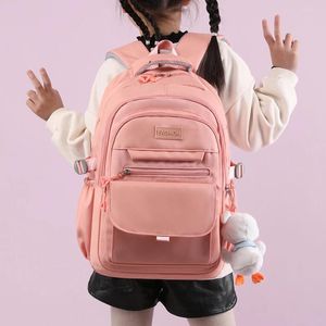 Sacs d'école College Student Rucksack Grande capacité Sac à dos Simple Mode Étanche Multifonctionnel avec pendentif pour adolescentes