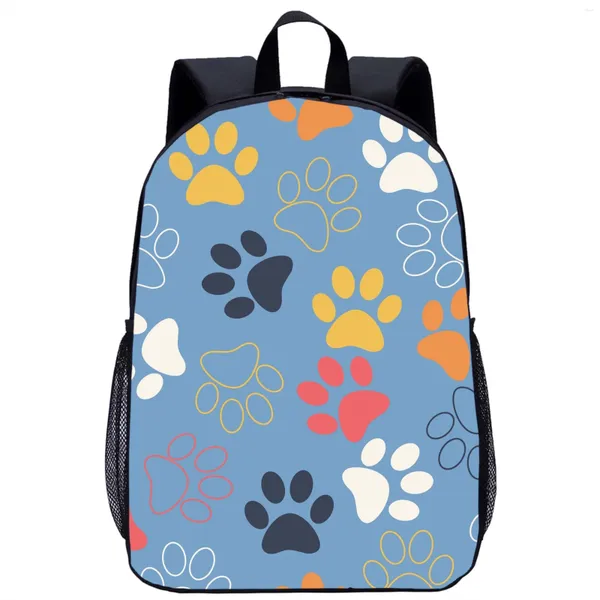 Mochilas escolares coloridas y lindas patas de perro, mochila con estampado para niños, adolescentes, adultos, estudiantes, mujeres, hombres, mochila para ordenador portátil de viaje