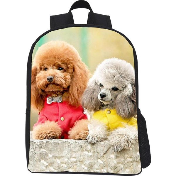 Bolsas escolares Cool Bad Dog Print Small Kids Shool Animal Animal Zao Mochila Boys Kindergarten Bolsas