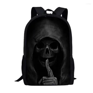 Sacs d'école Cool Black Funk Skull Sac à dos imprimé 3D pour garçons filles sacs à dos adolescent étudiant enfants livre sac 16 pouces sac à dos décontracté