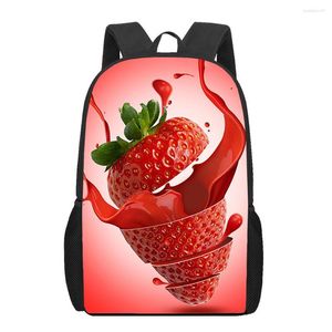 Sacs d'école créatif frais mignon fruits imprimé sac pour adolescent garçons filles primaire enfants livre femmes hommes décontracté épaule sac à dos
