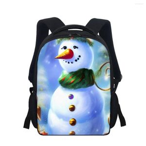 Sacs d'école créatif bonhomme de neige dessin animé impression pour garçons filles sacs à dos enfants enfant Bookbag sac ordinateur portable sac à dos cadeau